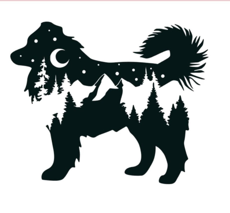 Adventure Australian Shepherd with Tail Decal