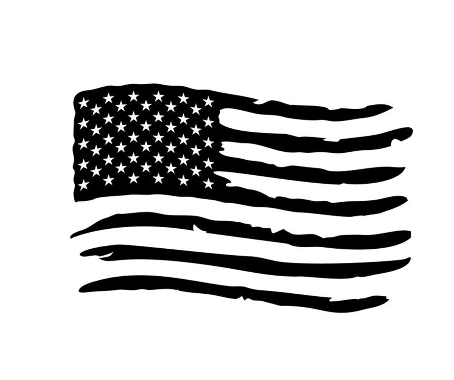 Distressed Wavy American Flag Decal