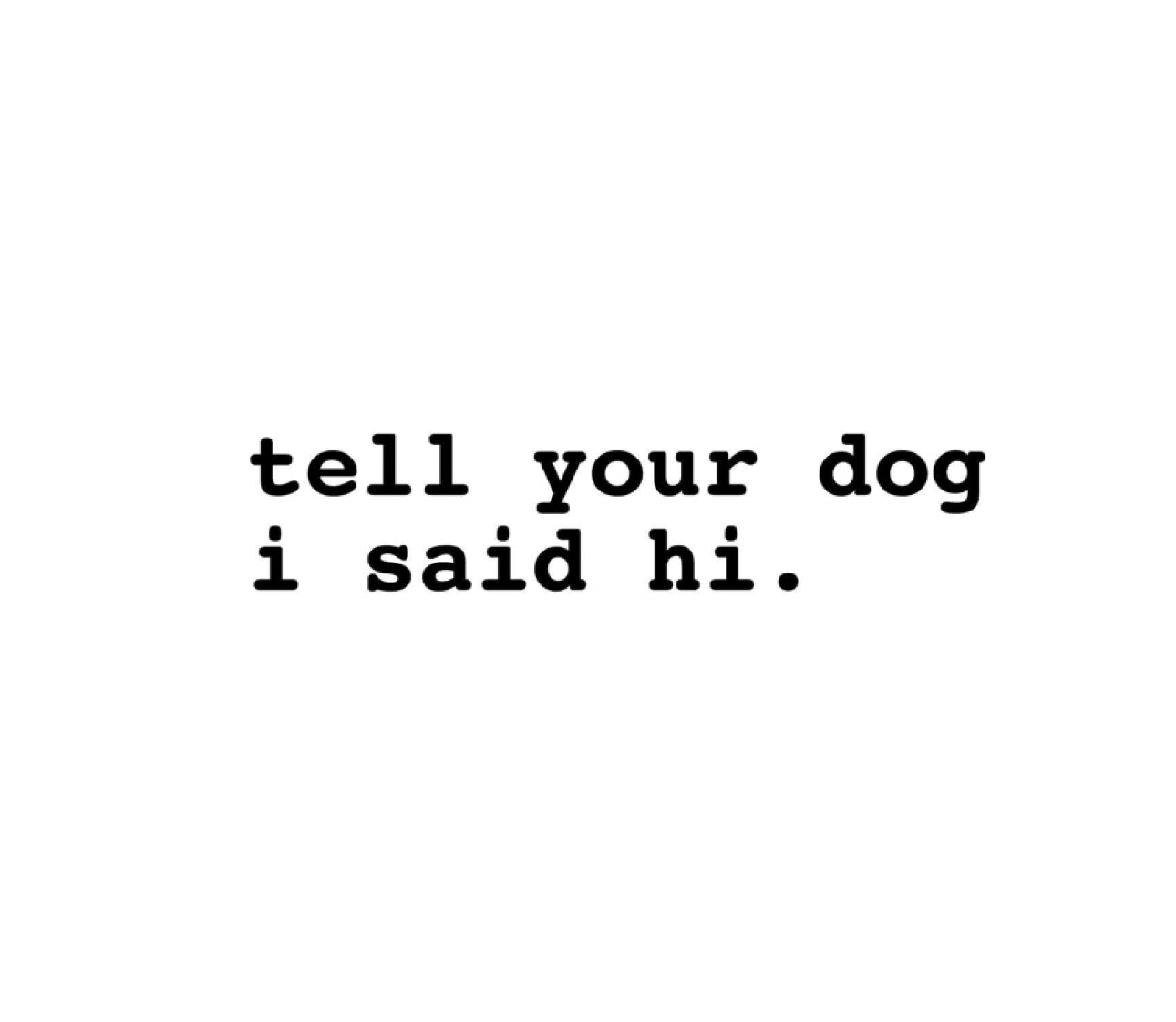 Tell Your Dog I Said Hi decal