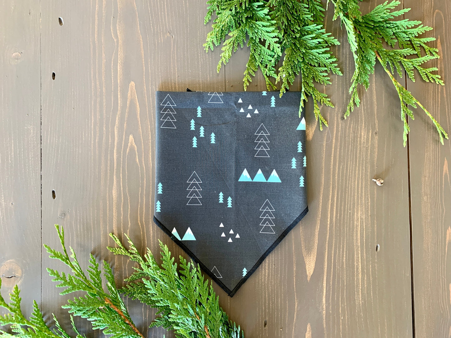 Dog Bandana Northwest Mountain Print // Adventure Dog Bandana // Snap on Dog Bandana // Mountain Print Bandana for Dogs
