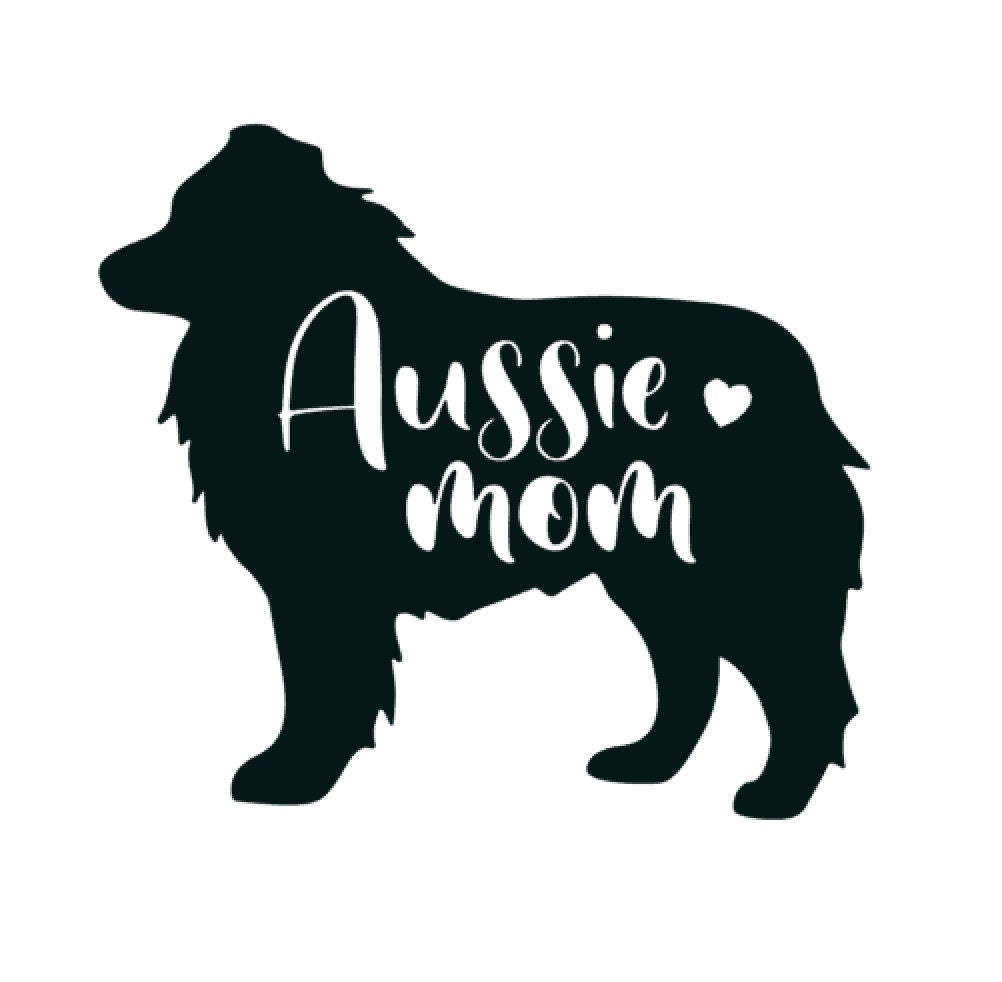 Aussie dog mom decal, Aussie mom bumper sticker, dog mom, dog sticker, permanent decal/bumper sticker, Australia Shepherd
