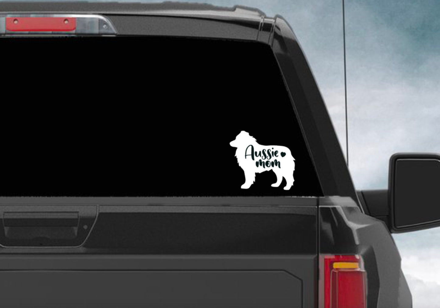 Aussie dog mom decal, Aussie mom bumper sticker, dog mom, dog sticker, permanent decal/bumper sticker, Australia Shepherd