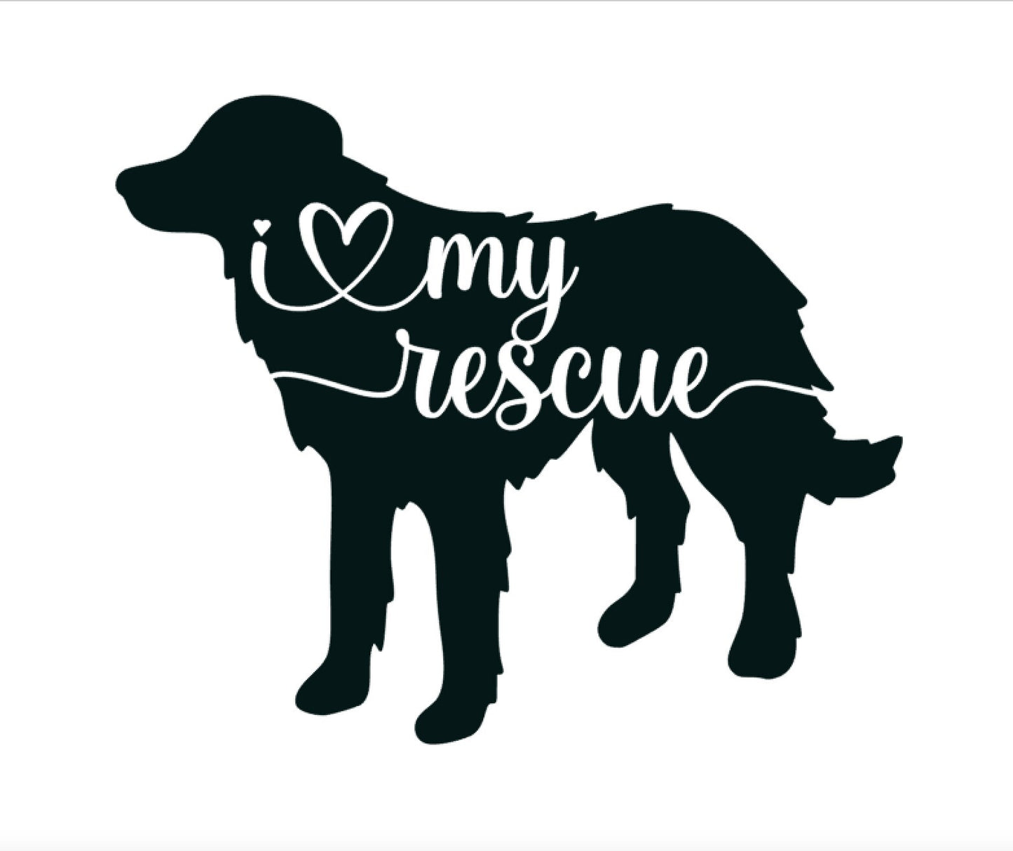 I love my rescue decal, Rescue Mom decal, I love my rescue bumper sticker, dog mom, dog sticker, permanent decal/bumper sticker