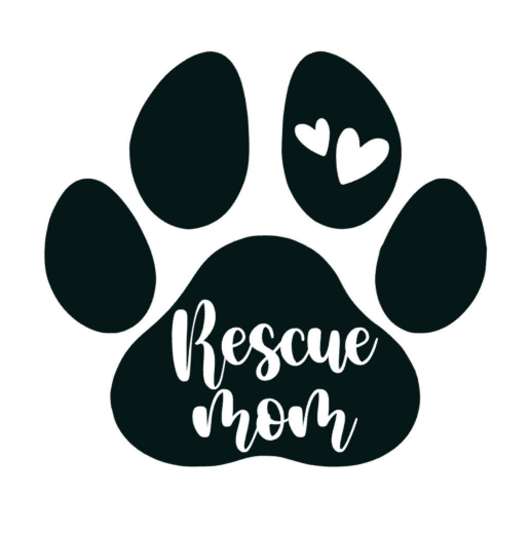 Rescue Mom decal, Dog Mom Decal, Rescue Mom bumper sticker, dog mom, dog sticker, permanent decal/bumper sticker