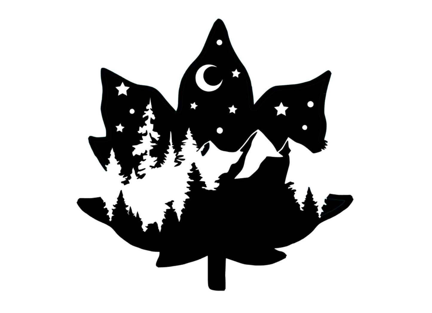 Canadian leaf decal, Canadian nature bumper sticker, PNW sticker, permanent decal/bumper sticker, Canadian maple leaf sticker