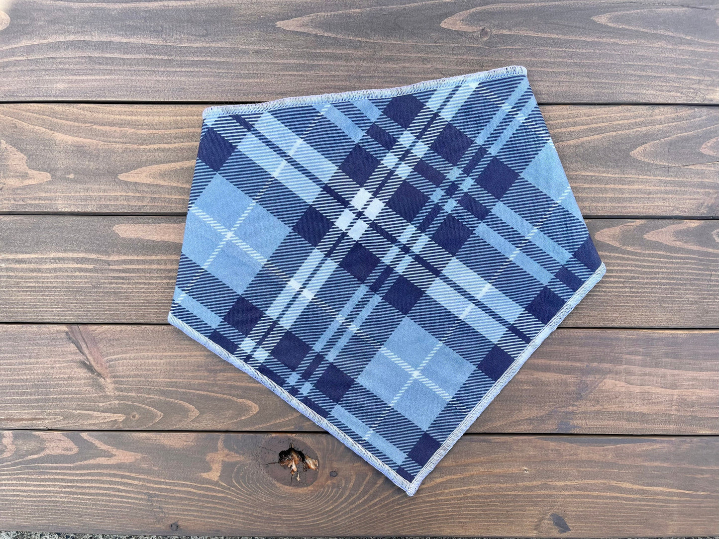 Blue Plaid Dog Bandana // Autumn Plaid Dog Bandana // October Autumn Dog Bandana // Snap on Dog Bandana