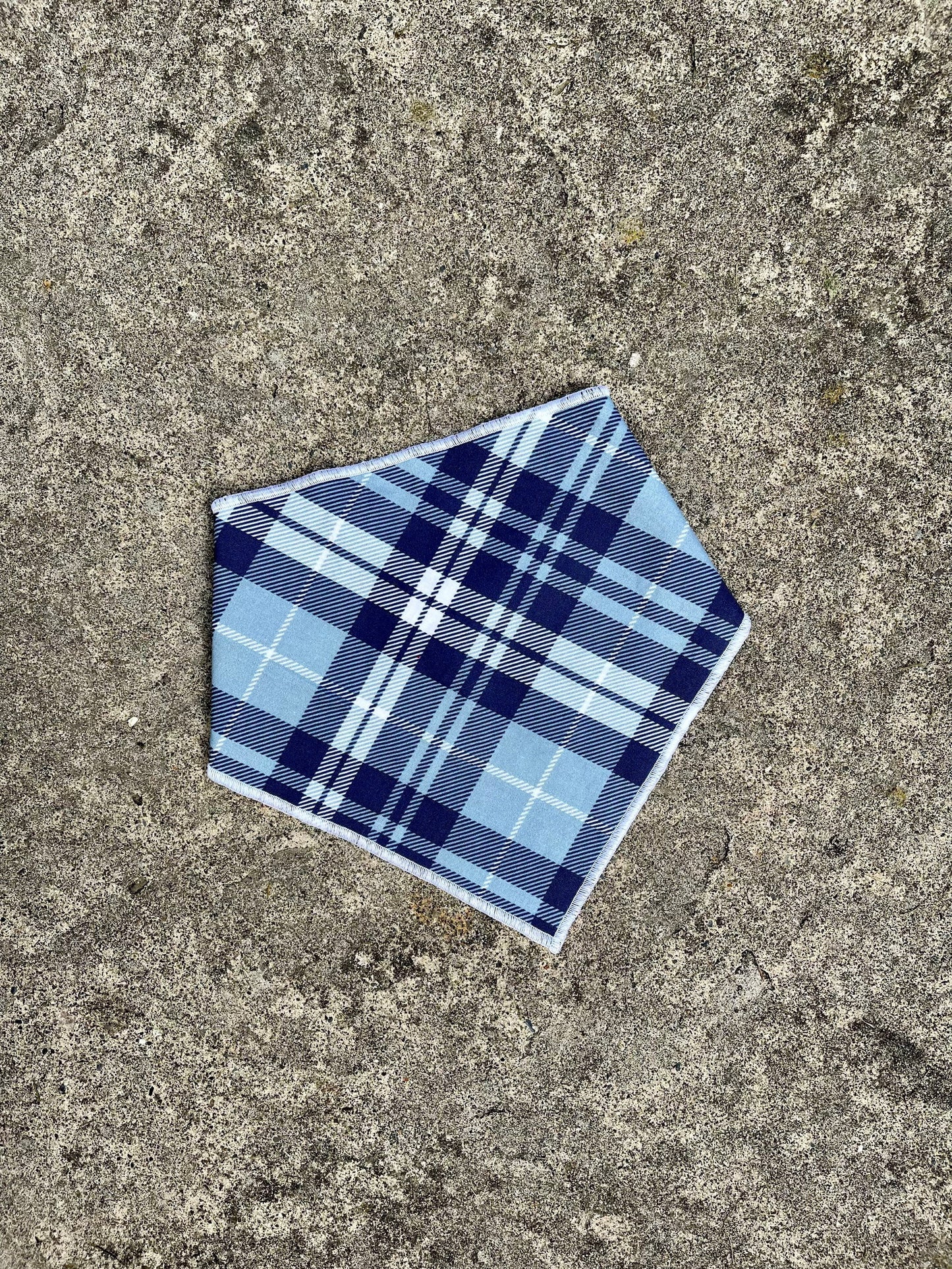 Blue Plaid Dog Bandana // Autumn Plaid Dog Bandana // October Autumn Dog Bandana // Snap on Dog Bandana