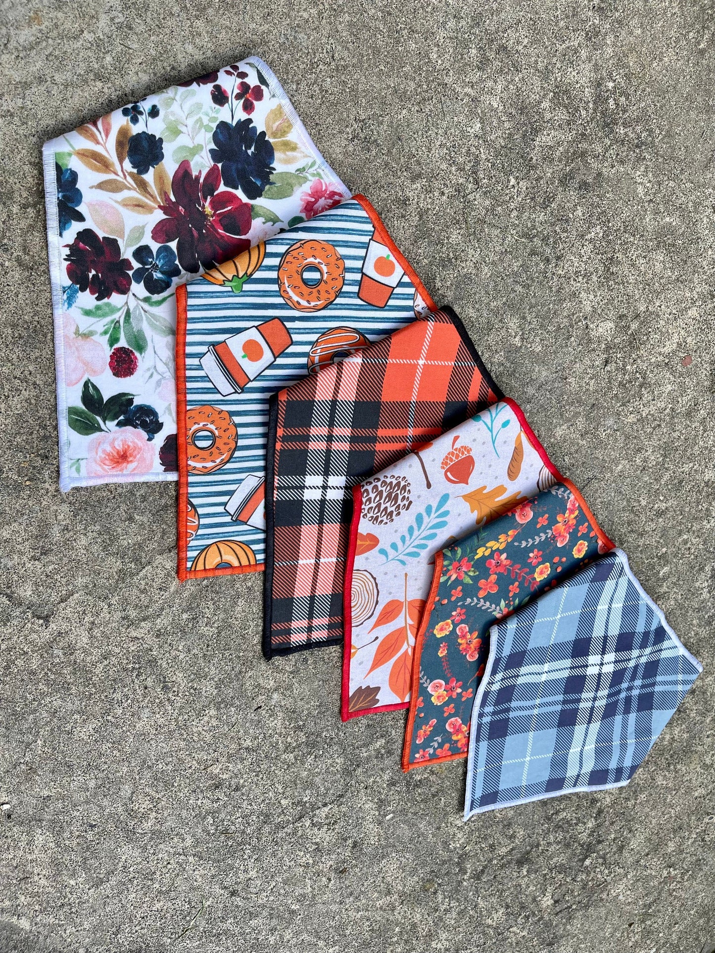 Pumpkin Plaid Dog Bandana // Fall Plaid Dog Bandana // October Autumn Dog Bandana // Snap on Dog Bandana
