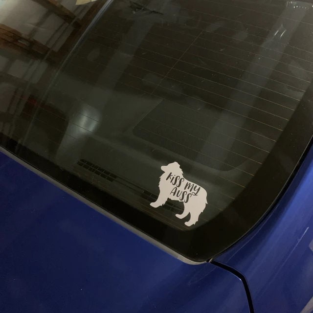 Kiss My Auss with Tail Decal // Australian Shepherd Bumper Sticker // Aussie Sticker/Decal // Kiss My Auss Sticker // Aussie Shepherd