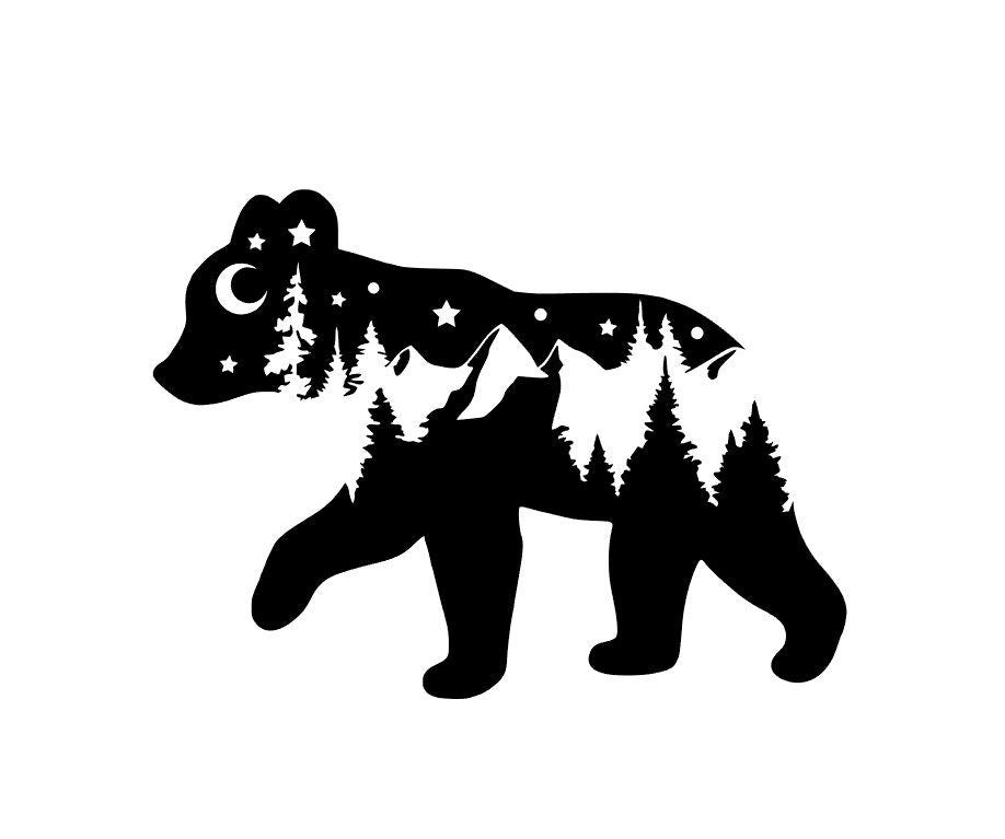 Adventure Bear Cub Decal // Nature Sticker // Mountain Bear Decal // PNW // Nature Bear Car Decal/Sticker
