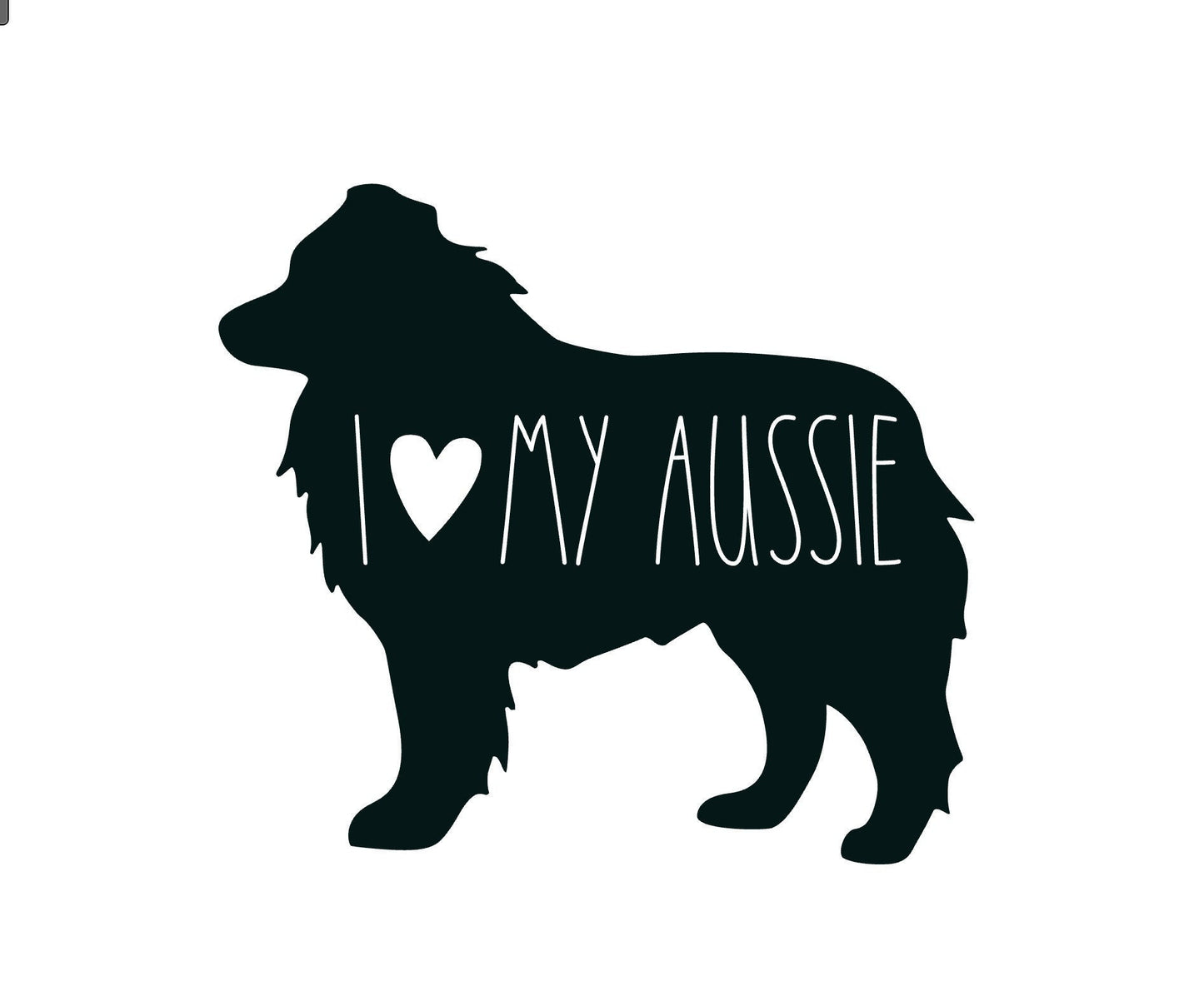 I love my Aussie decal / Australian Shepherd Bumper Sticker / Aussie Sticker/Decal / I love my Australian shepherd Sticker / Aussie Shepherd
