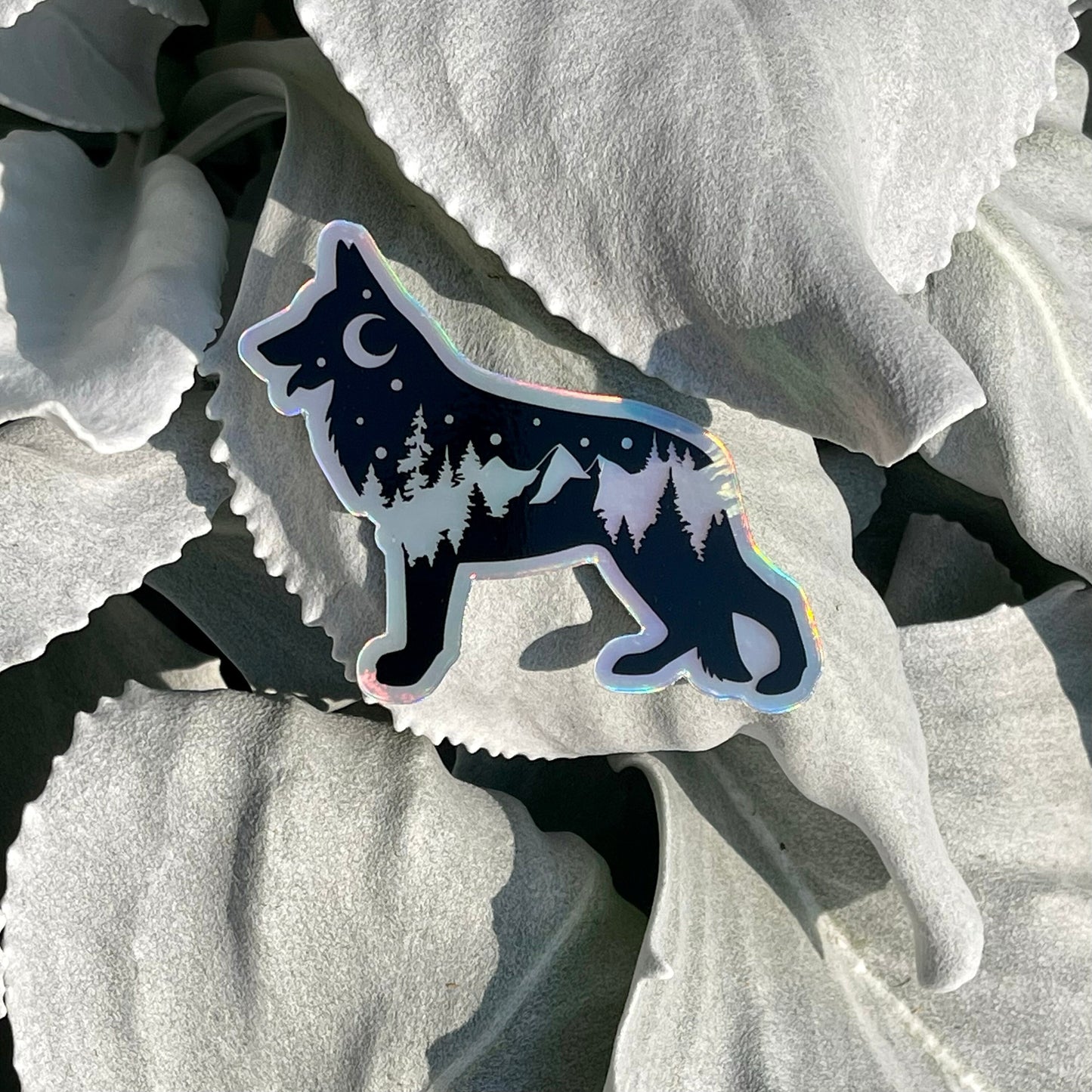 Holographic Adventure German Shepherd sticker, GSD holographic sticker, Nature dog sticker, Adventure hydroflask sticker, PNW