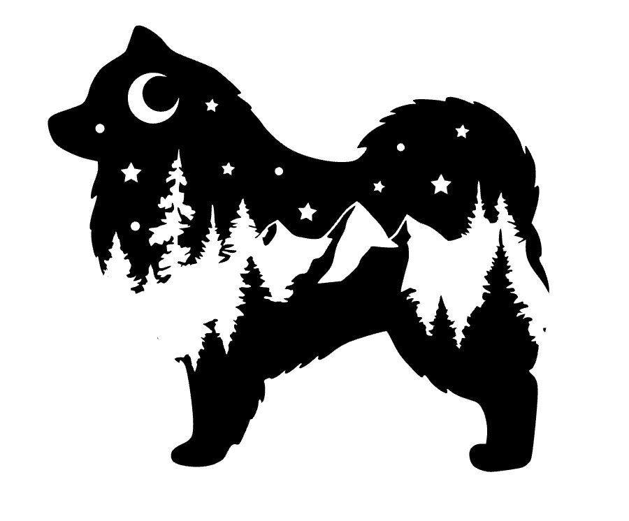 Lappie Decal, Finnish Lapphund, Swedish Lapphund, nature bumper sticker, dog mom, dog sticker, permanent decal/bumper sticker, Lappie decal