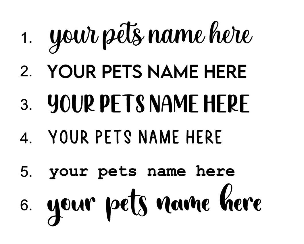 Custom Text or Dogs Name // Pet Name Car Sticker // Dog or Cat Custom Name // Water Bowl or Kennel Sticker