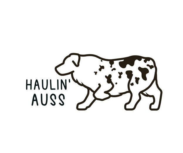 Australian Shepherd - Haulin' Auss Decal - Merle Coat
