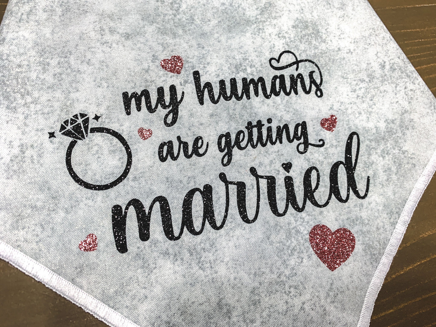 Dog Bandana Wedding Engagement Announcement // Getting married dog bandana // engagement announcement // ring bearer // wedding