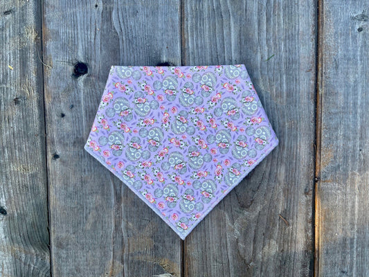 Dog Bandana Valentines Day // Dog Bandana Pink & Purple Flowers // Sugar Skull // Minnie Mouse // Snap on Dog bandana // Floral