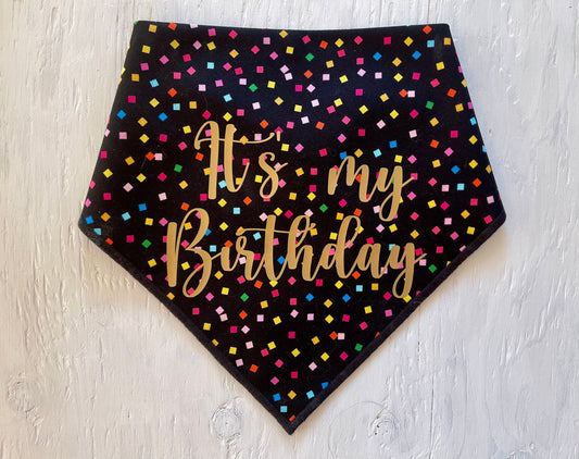Dog Bandana Birthday Bandana // Dog Bandana Custom Birthday Bandana // It’s My Birthday Announcement // Custom Bandana // Confetti Bandana