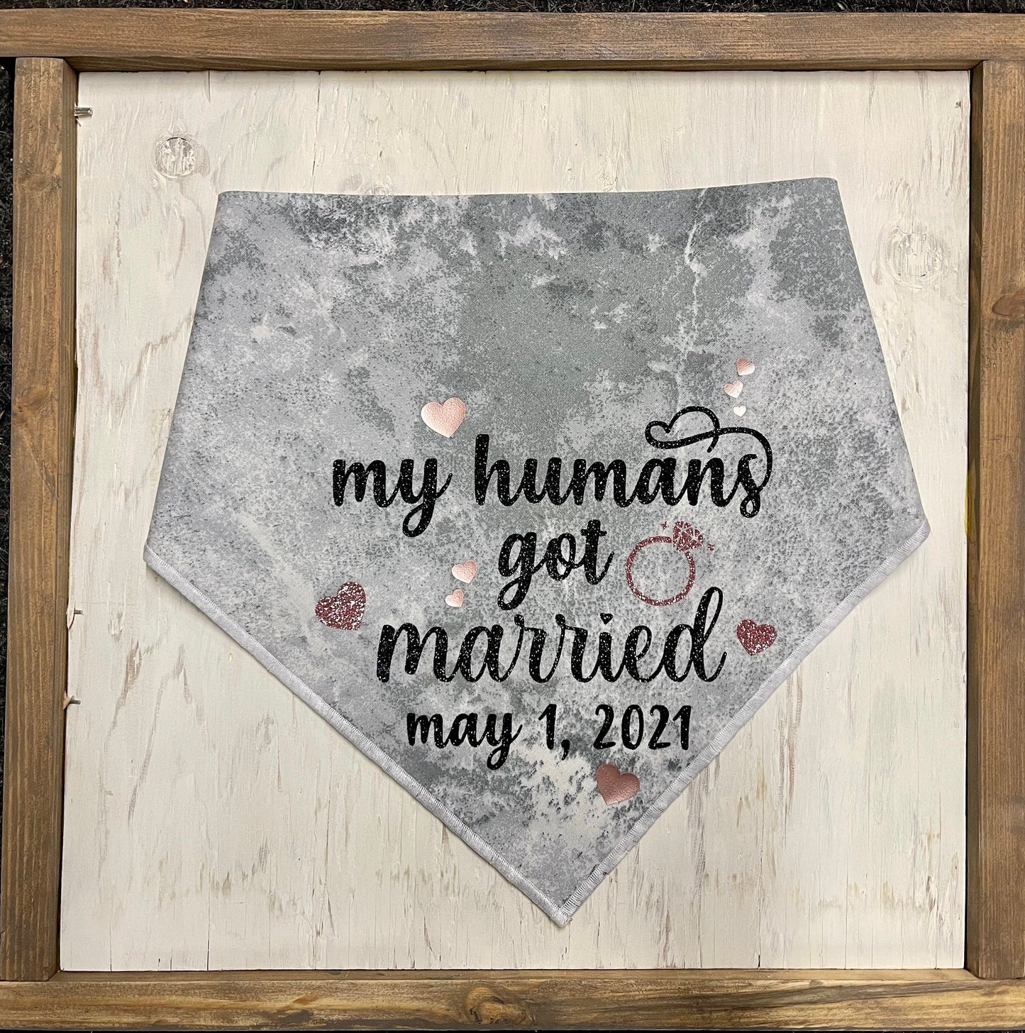 Dog Bandana Wedding Engagement Announcement // Getting married dog bandana // engagement announcement // ring bearer // wedding