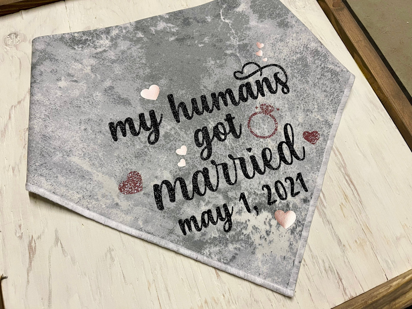 Dog Bandana Wedding Engagement Announcement // Getting married dog bandana // engagement announcement // ring bearer // wedding