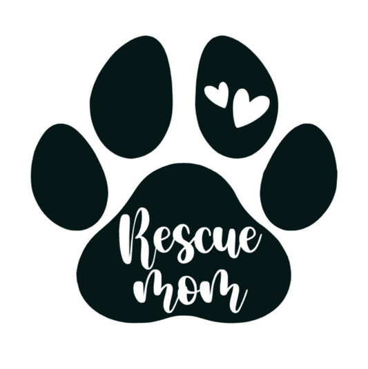 Rescue Mom decal, Dog Mom Decal, Rescue Mom bumper sticker, dog mom, dog sticker, permanent decal/bumper sticker