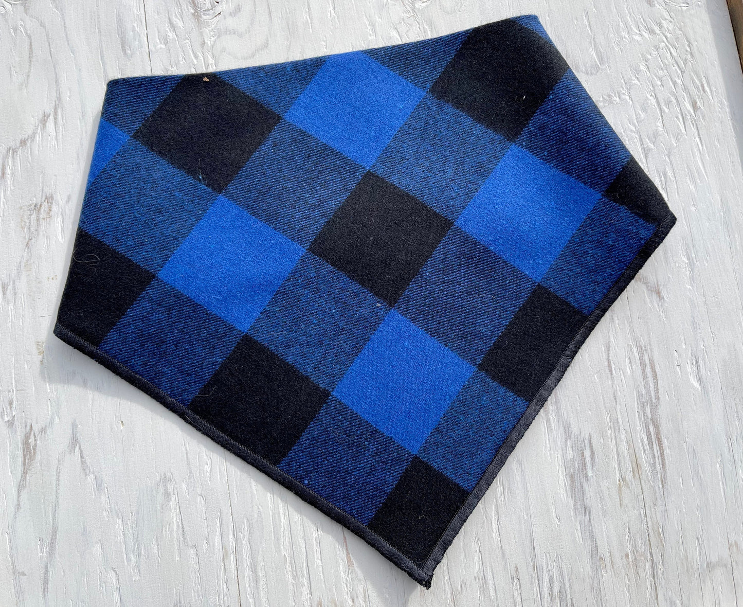 Dog Blue Black Plaid // Flannel Plaid Dog Bandana // Plaid Dog Bandana // Snap On Dog Bandana // Dog Scarf // Collar