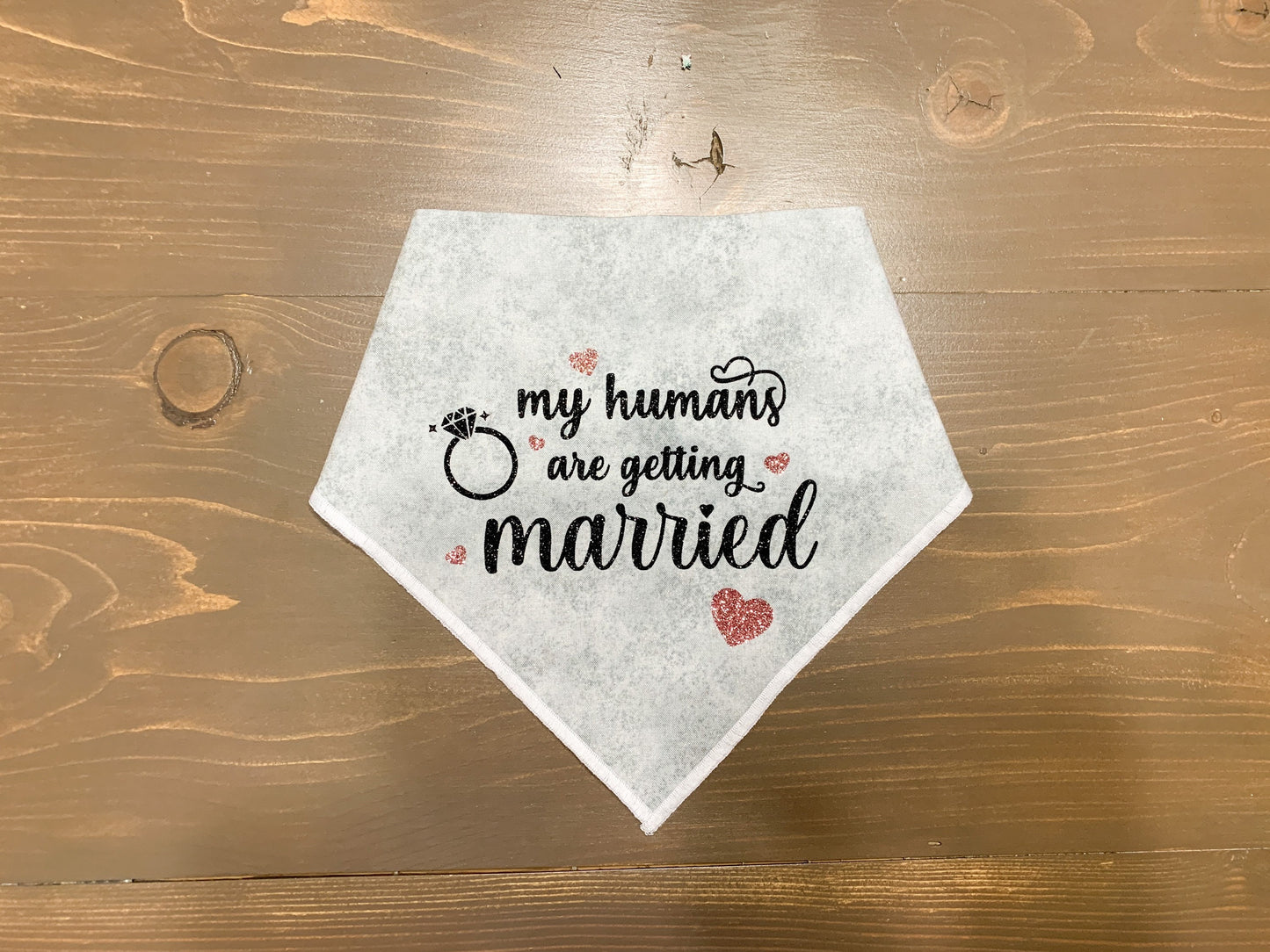 Dog Bandana Wedding Engagement Announcement // Getting married dog bandana // engagement announcement // ring bearer // wedding