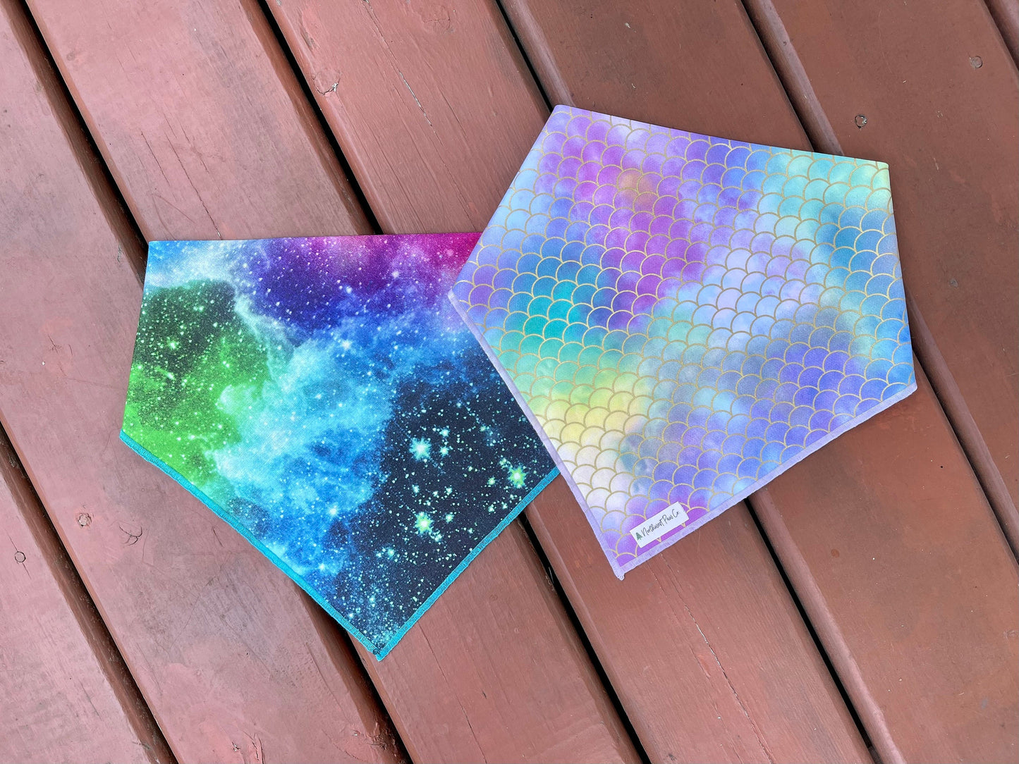 Dog Bandana Mermaid  // dog bandana rainbow scales // snap on dog bandana // mermaid bandana for dogs //