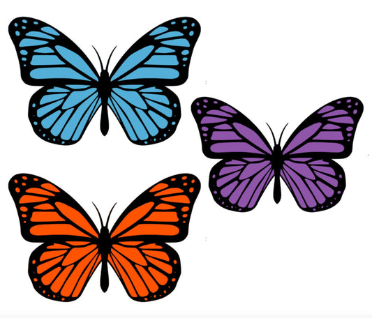 Butterfly decal/sticker, two toned butterfly sticker, butterfly bumper sticker