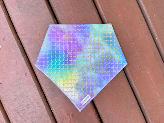 Dog Bandana Mermaid  // dog bandana rainbow scales // snap on dog bandana // mermaid bandana for dogs //