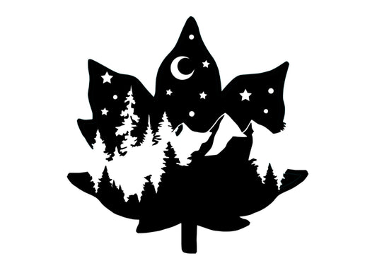 Canadian leaf decal, Canadian nature bumper sticker, PNW sticker, permanent decal/bumper sticker, Canadian maple leaf sticker