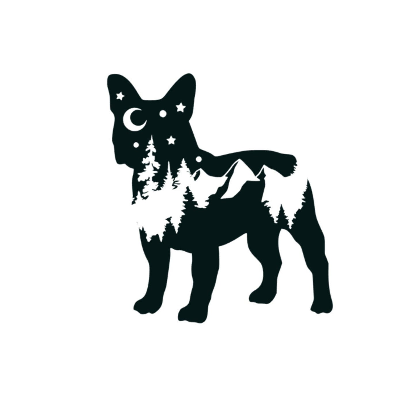 French bulldog decal, Adventure Frenchie decal, Adventure dog sticker, permanent decal/bumper sticker, PNW, bully