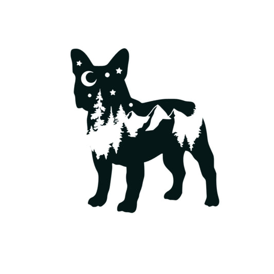 French bulldog decal, Adventure Frenchie decal, Adventure dog sticker, permanent decal/bumper sticker, PNW, bully