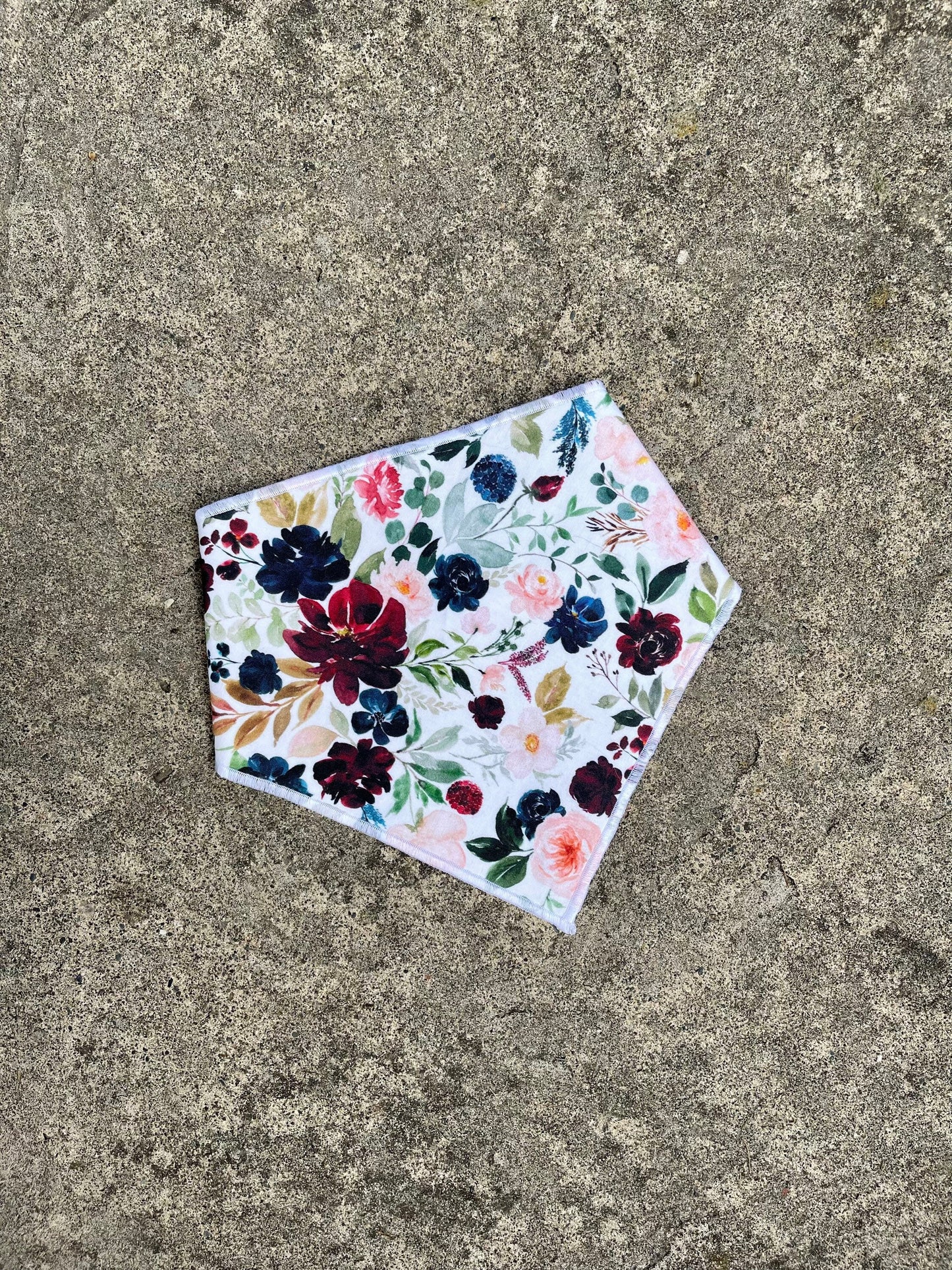 Fall Floral Dog Bandana // Autumn Flowers Dog Bandana // October Autumn Dog Bandana // Snap on Dog Bandana