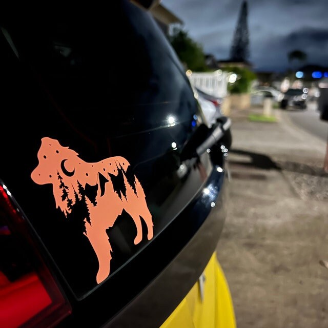 Adventure Aussie decal, Aussie nature bumper sticker, dog mom, dog sticker, permanent decal/bumper sticker, Australian shepherd decal, PNW