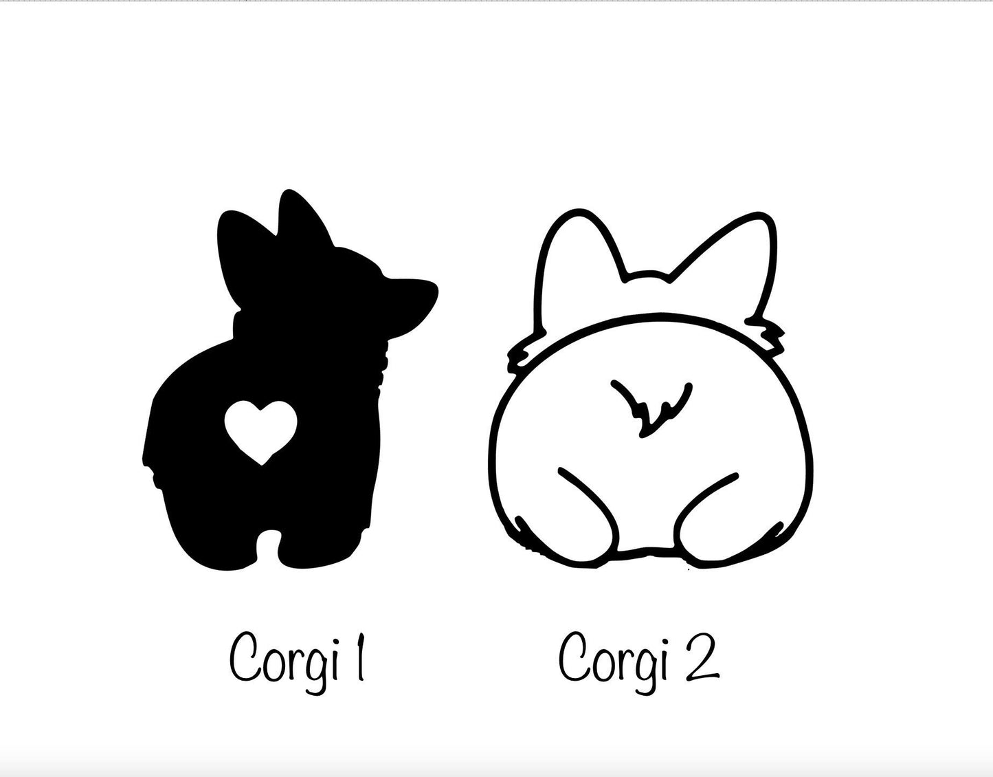 Corgi butt decal, Corgi butt bumper sticker, dog mom, dog sticker, permanent decal/bumper sticker, Corgi decal