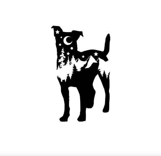 Black Mouth Cur Decal, Cur Dog nature bumper sticker, dog mom, dog sticker, permanent decal/bumper sticker, Black Mouth Cur decal, PNW