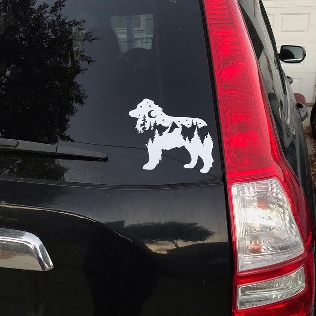 Adventure Aussie decal, Aussie nature bumper sticker, dog mom, dog sticker, permanent decal/bumper sticker, Australian shepherd decal, PNW