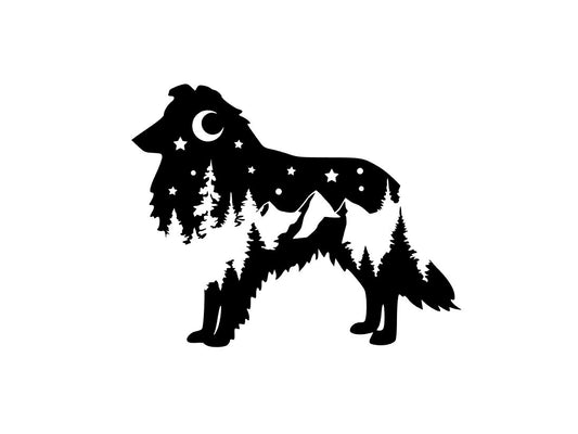 Sheltie Decal, Shetland Sheepdog nature bumper sticker, dog mom, dog sticker, permanent decal/bumper sticker, Sheepdog decal, PNW