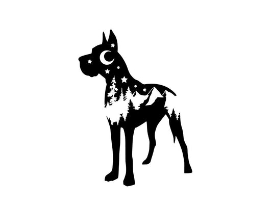 Great Dane Decal, Great Dane nature bumper sticker, dog mom, dog sticker, permanent decal/bumper sticker, Great Dane decal, PNW