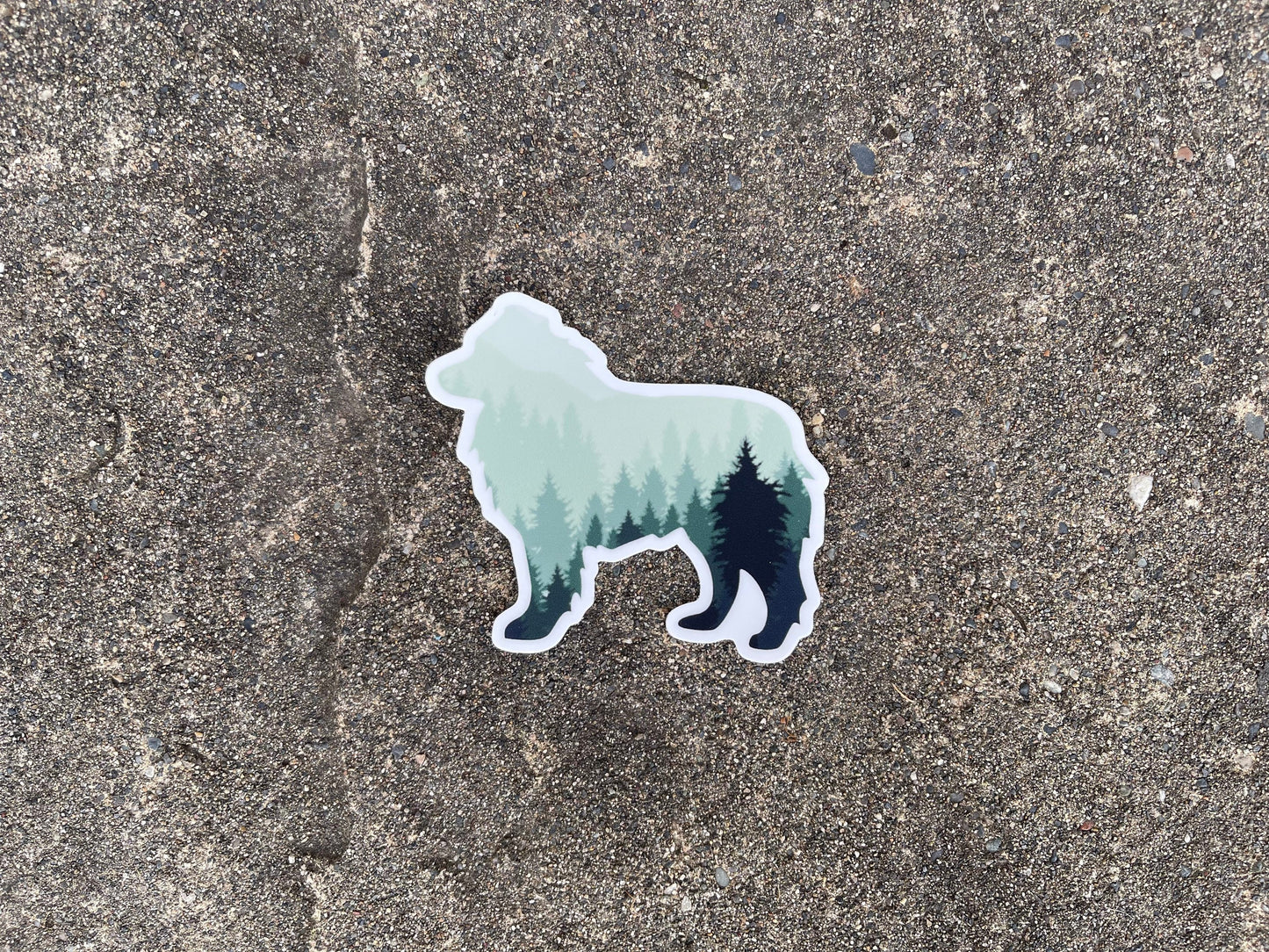 Adventure Aussie Sticker, Australian Shepherd PNW holographic sticker, Nature dog sticker, Australian shepherd hydroflask sticker, PNW