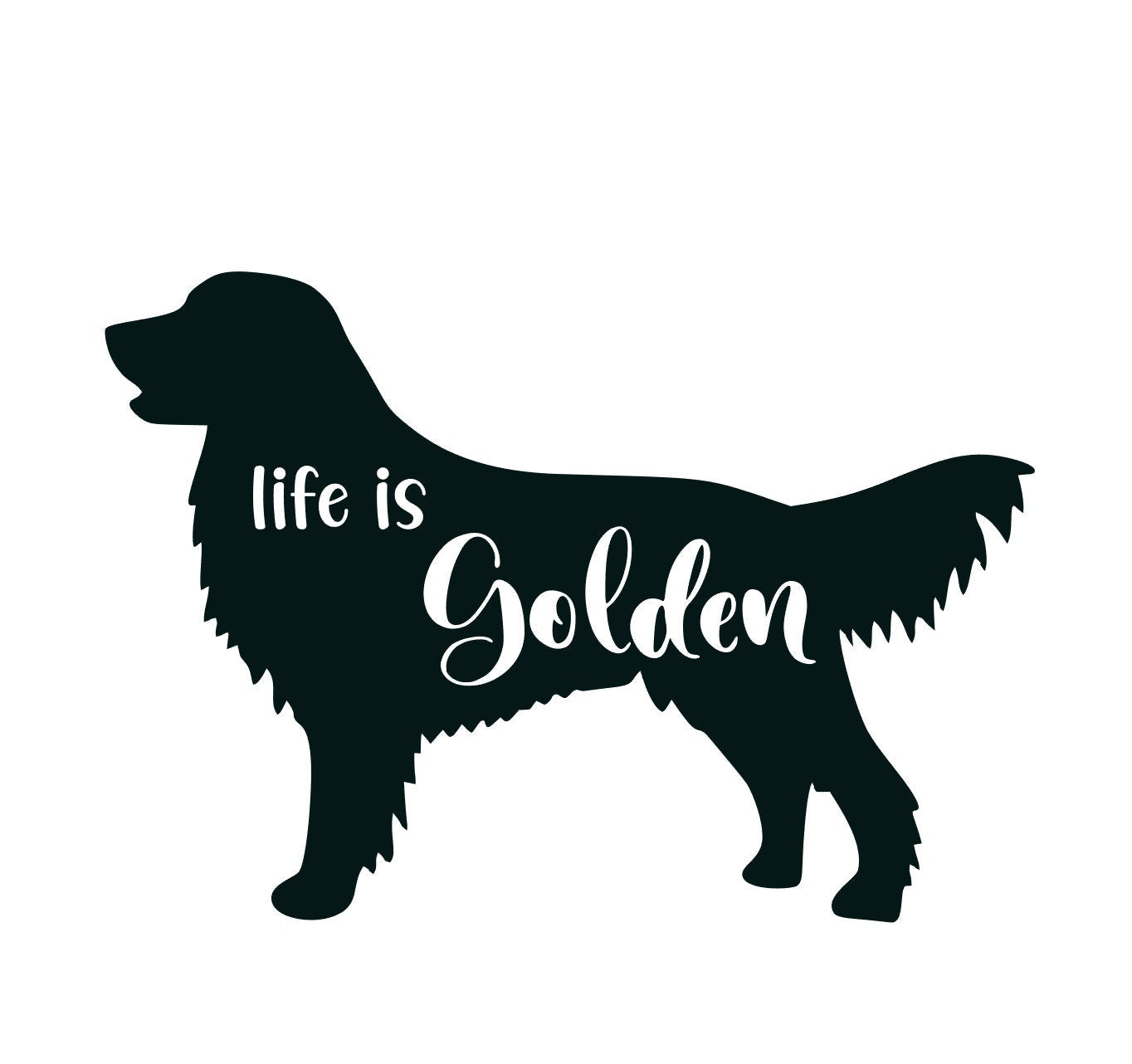 Golden Retriever life is golden decal, golden bumper sticker, dog mom, dog sticker, permanent decal/bumper sticker, golden retriever decal