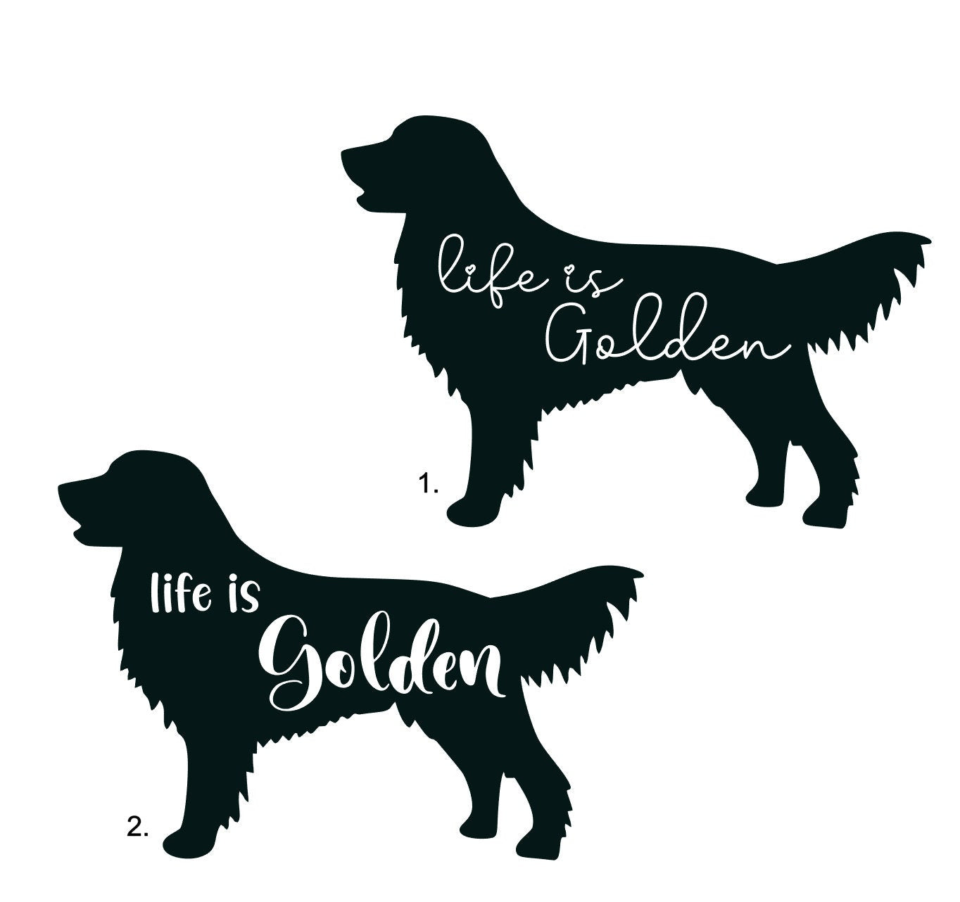 Golden Retriever life is golden decal, golden bumper sticker, dog mom, dog sticker, permanent decal/bumper sticker, golden retriever decal