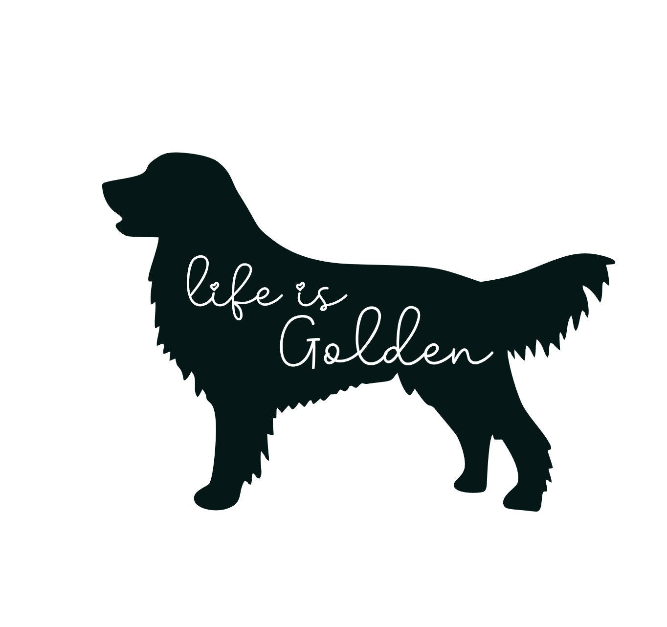 Golden Retriever life is golden decal, golden bumper sticker, dog mom, dog sticker, permanent decal/bumper sticker, golden retriever decal