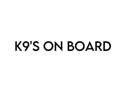 K9'S ON BOARD decal/sticker, k9's on board bumper sticker, car sticker for dogs, working dog on board decal