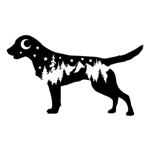 Field Line Labrador Retriever decal, adventure retriever, lab bumper sticker, dog mom, dog sticker, permanent decal/bumper sticker, PNW