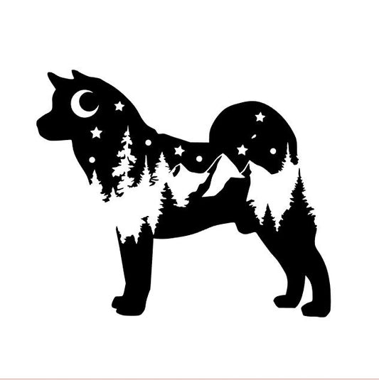 Akita Adventure Decal, Akita bumper sticker, dog sticker, permanent decal/bumper sticker, Akita decal, PNW