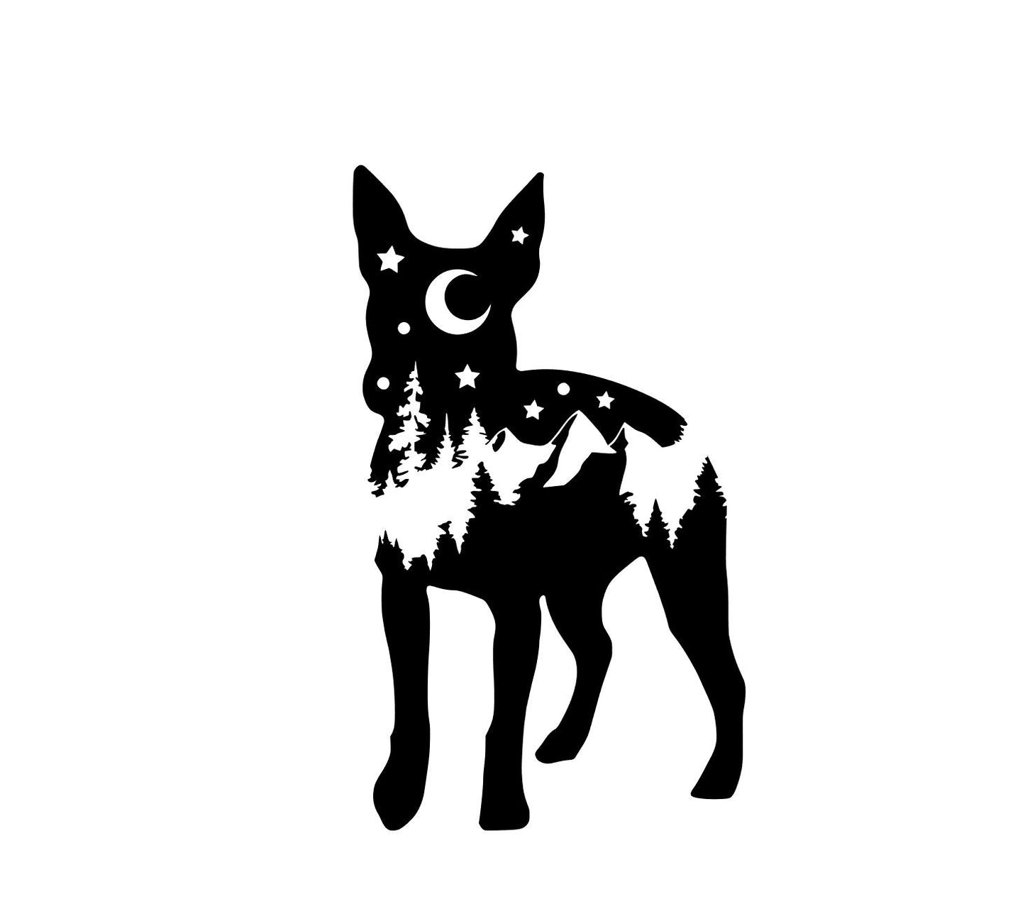 Feist Dog Decal, Feist nature bumper sticker, dog mom, dog sticker, permanent decal/bumper sticker, Hunting Dog decal, PNW