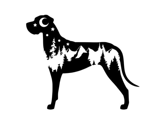 Natural Great Dane Decal, Great Dane nature bumper sticker, dog mom, dog sticker, permanent decal/bumper sticker, Great Dane decal, PNW
