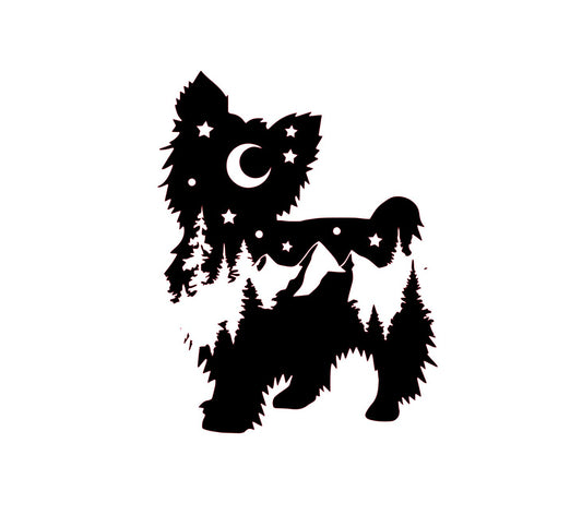 Adventure Yorkie decal, Yorkshire Terrier nature bumper sticker, dog mom, dog sticker, permanent decal/bumper sticker, Yorkie decal, PNW